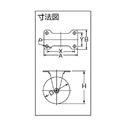オールステンレスE型固定ゴム車100mm