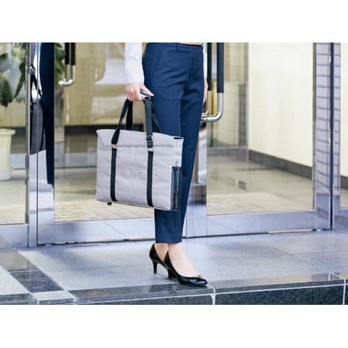 外出に使えるミーティングバッグ スリム 黒×薄茶