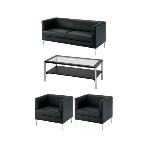 セット品 ラルジュ本革応接ソファ 4点セット