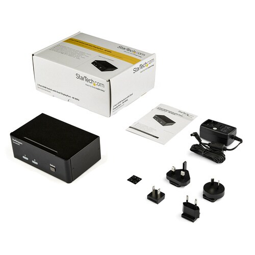 KVMスイッチ 2ポート デュアルDP4Kモニタ