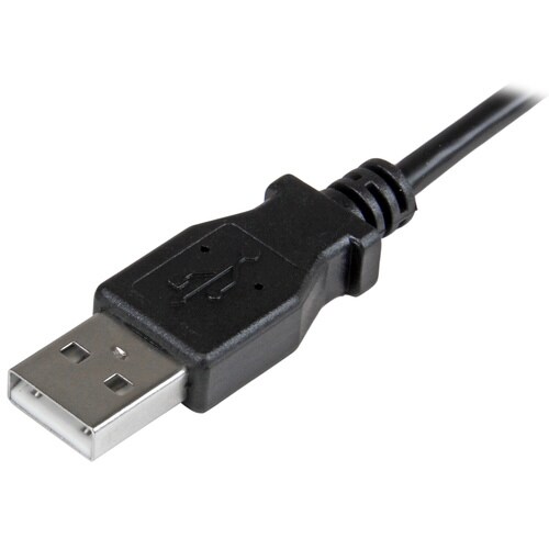 MicroUSB充電同期ケーブル L型右向 1m