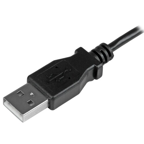 MicroUSB充電同期ケーブル L型左向 1m