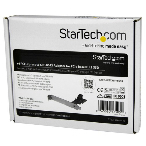 2.5型SSD用 PCIeアダプタ NVMe対応