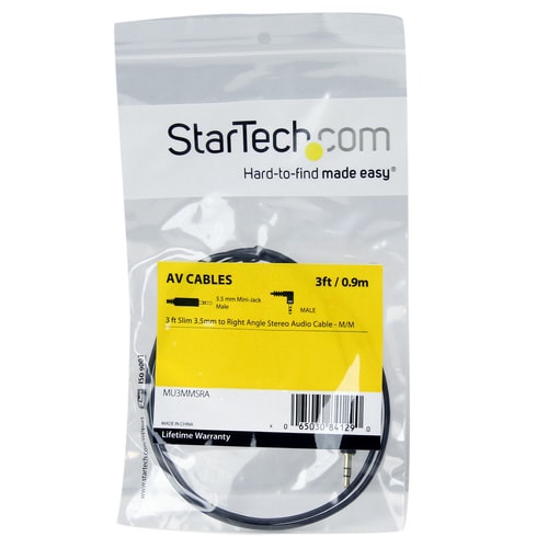 オーディオケーブル 片側L型 90cm