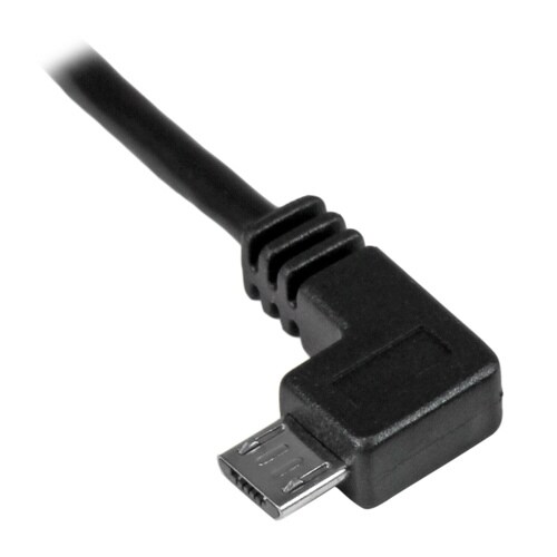 MicroUSB充電同期ケーブル L型左向 2m