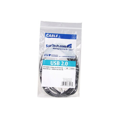 USB Y字給電ケーブル (A−ミニB) 1.8m