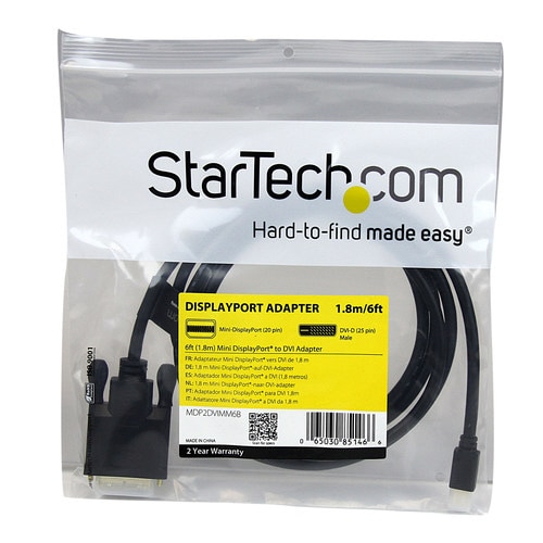 ミニディスプレイポート−DVIケーブル 1.8m