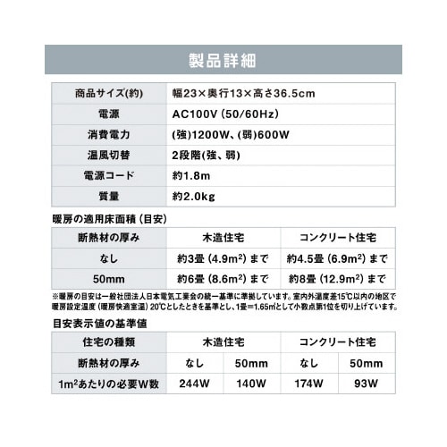 人感センサー付きセラミックファンヒーター