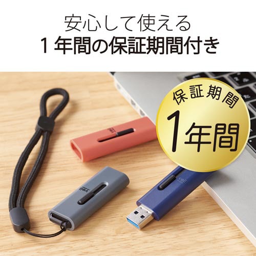 USBメモリ USB3.2 128GB グレー