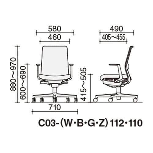 モネット 背M L有本体G L型肘 背座LG