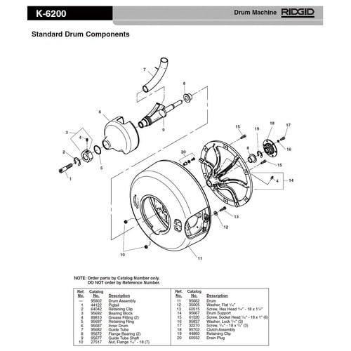 K−6200ドラムアッセンW/ピッグテール