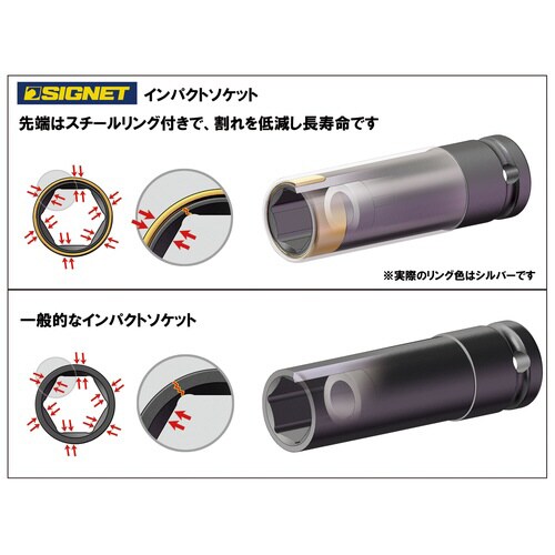 1/2ホイルナット用インパクトソケット3本セット