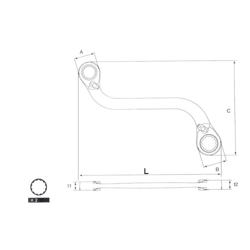 10X12mmS型リバーシブルSIGNETレンチ