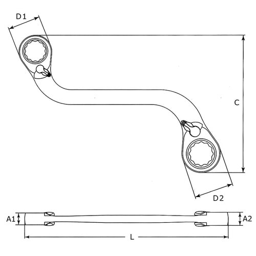 10X12mmS型リバーシブルSIGNETレンチ