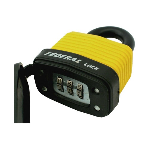 屋外用ダイヤル式南京錠40mmイエロー