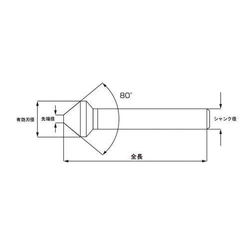 カウンターシンク80°13.4TIN