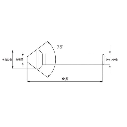 カウンターシンク75°10.0HSS