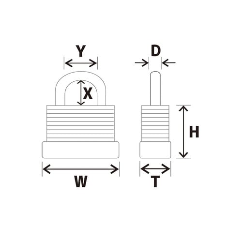 屋外用ダイヤル式南京錠46mmイエロー