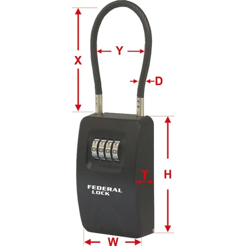 ダイヤル式キーボックスLワイヤー吊下げタイプ