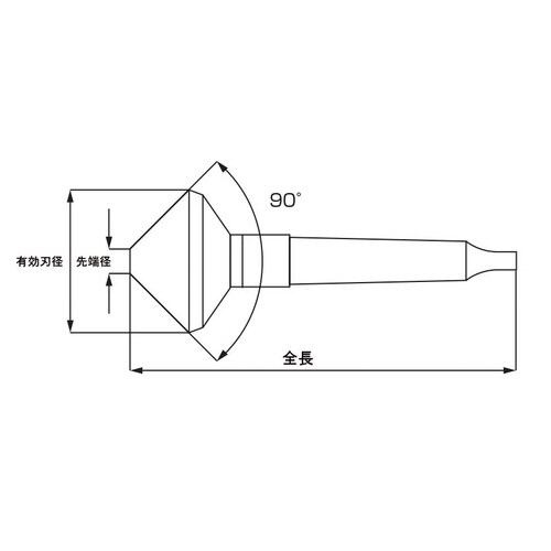 カウンターシンク90°37.0HSSMT