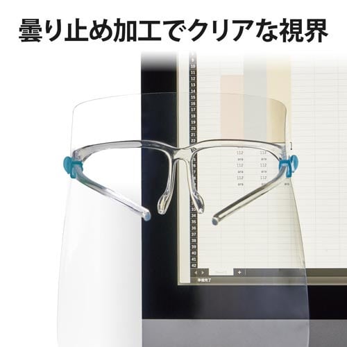 フェイスシールド メガネ型 本体+交換用3枚