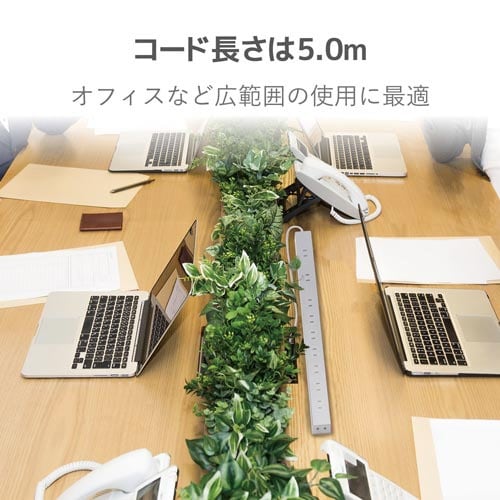 電源タップ 10個口 5m 2P 雷ガード