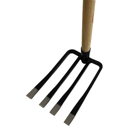 豊穣 三重型 四本備中鍬全鋼 1050 柄付