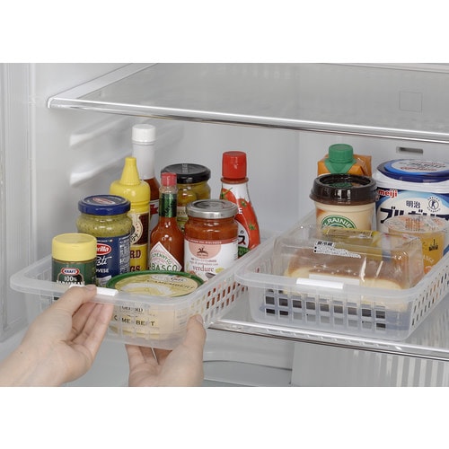 冷蔵庫バスケット 浅型 クリアー #355