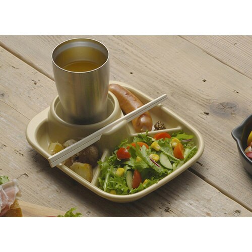 バーベキューディッシュ 角 ベージュ