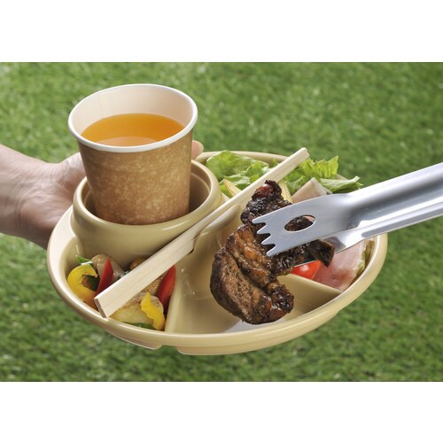 バーベキューディッシュ 丸 ベージュ