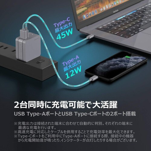 65W USB GaN PD急速充電器 WH