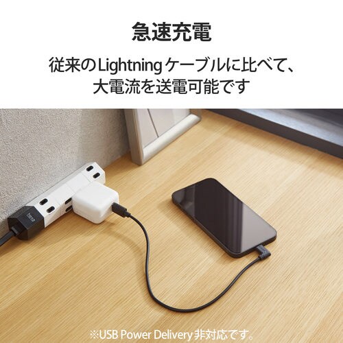 ライトニングケーブル L型 30cm ブラック