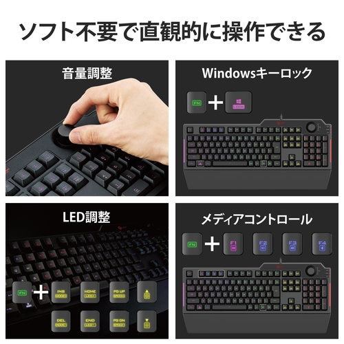 ゲーミングキーボード 有線 メンブレン フル