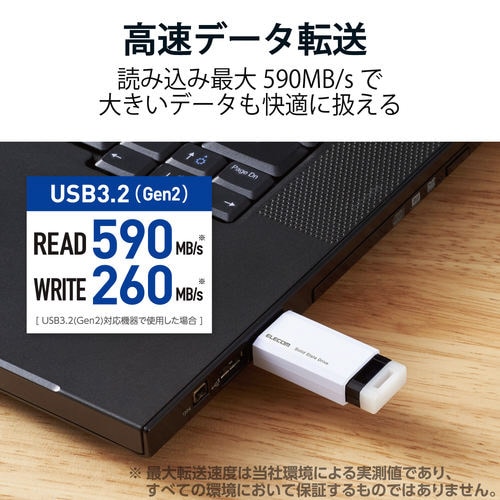 SSD 外付け 250GB ノック式 ホワイト