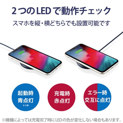 ワイヤレス充電器 5W 卓上 コンパクト ネイビー