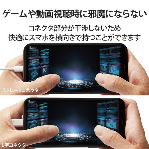 ライトニングケーブル L型 2m ホワイト