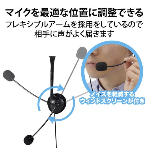 ヘッドセット ステレオ 有線 USB接続 両耳