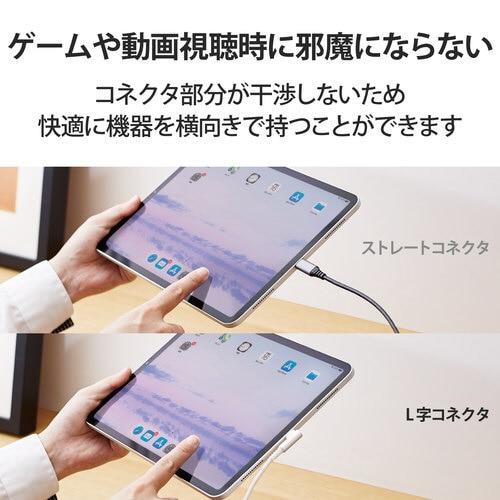 タイプCケーブル 1.2m PD L字 ホワイト