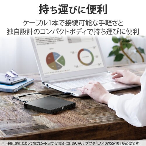 外付けポータブルDVDドライブ 薄型 ブラック