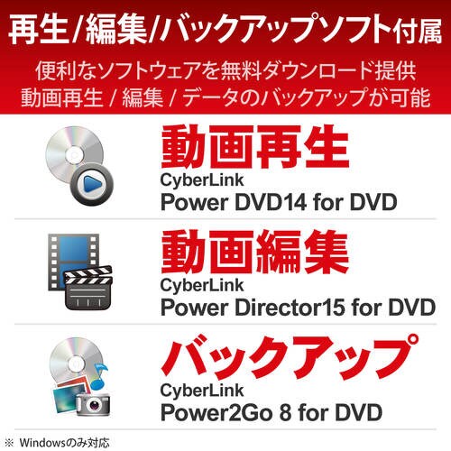 外付ポータブルDVDドライブ ケーブル付 ホワイト