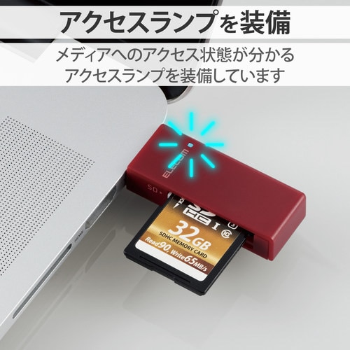 カードリーダー SD/microSD レッド