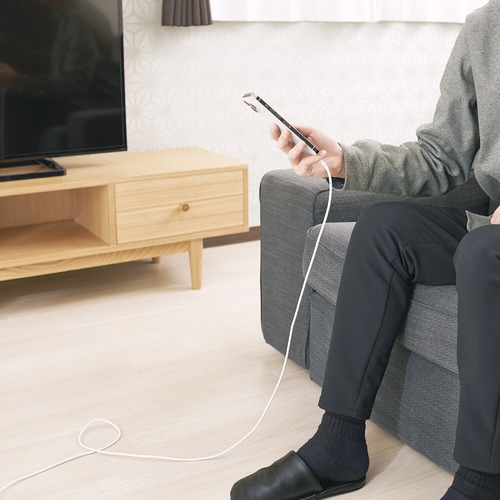 ライトニングケーブル なめらか 2m ホワイト