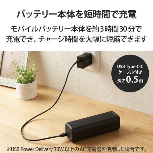 モバイルバッテリー 20000mAh ブラック