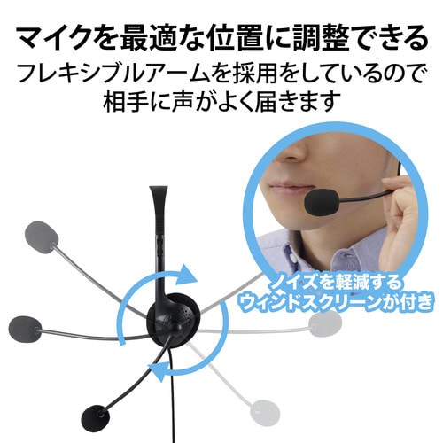 ヘッドセット 有線 USB接続 片耳 左耳