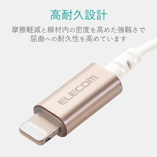 Lightning変換ケーブル 4極 ゴールド