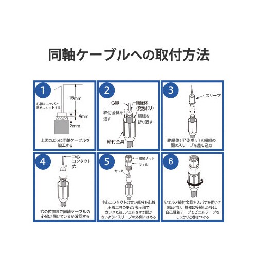 F形接栓 5C同軸ケーブル用 4K8K対応 防水