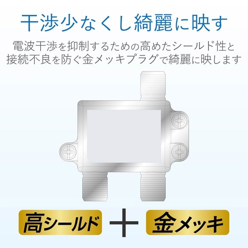 2分配器 4K8K対応 1端子通電型 屋内用