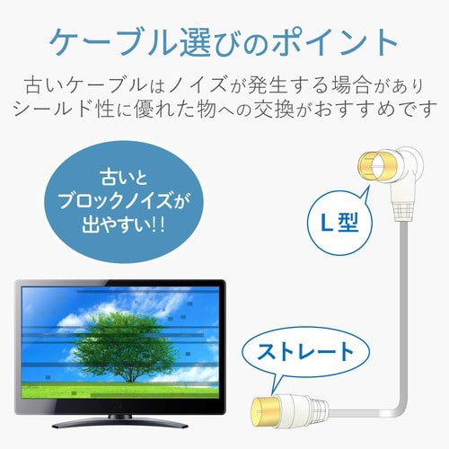 アンテナケーブル 2C L型―ストレート 5m