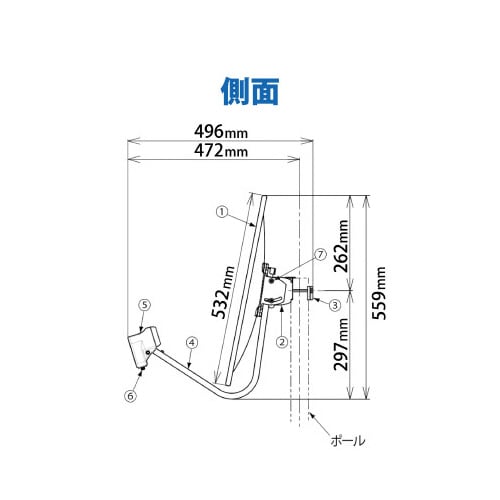 CS/BSアンテナ 110度 45cm