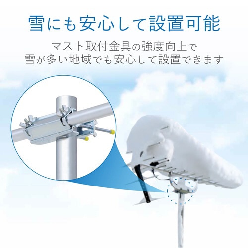 UHF14素子アンテナ 取付金具高強度 耐雪害